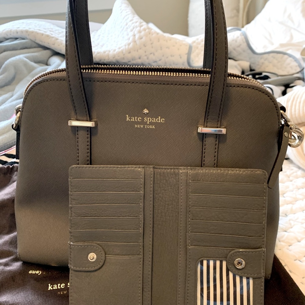 Kate Spade satchel and matching wallet